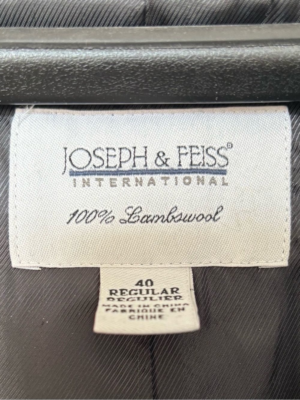 Joseph & Feiss Black Lambswool Single-Breasted Top Coat Overcoat Men's 40R - Picture 7 of 7